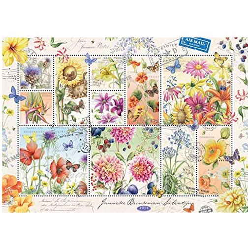 Puzzle Jumbo Colección de Sellos de Flores de Verano de 1000 Pi