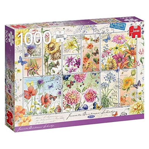 Puzzle Jumbo Colección de Sellos de Flores de Verano de 1000 Pi