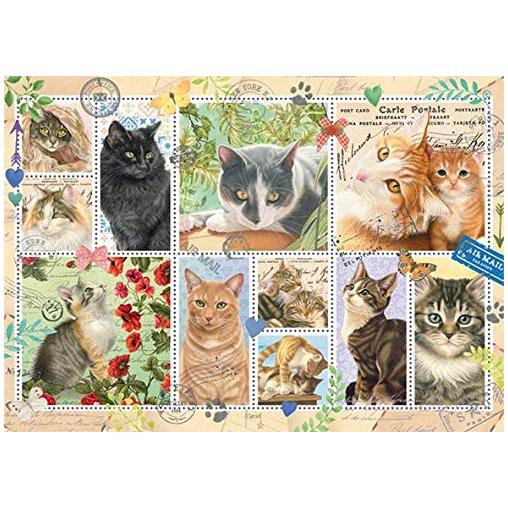 Puzzle Jumbo Colección de Sellos de Gatos de 1000 Piezas