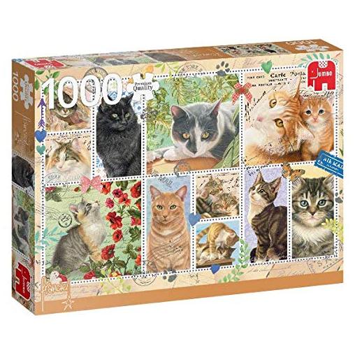 Puzzle Jumbo Colección de Sellos de Gatos de 1000 Piezas