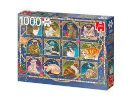 Puzzle Jumbo Horóscopo de Gatos de 1000 Piezas