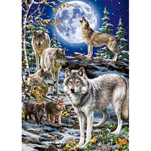 Puzzle Jumbo Manada de Lobos en Invierno de 500 Piezas