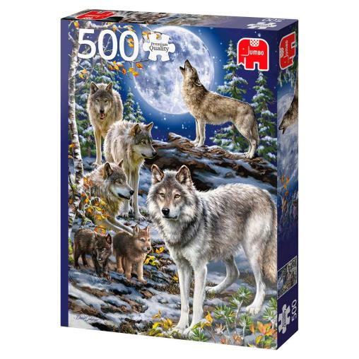 Puzzle Jumbo Manada de Lobos en Invierno de 500 Piezas