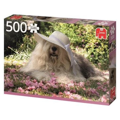 Puzzle Jumbo Sophie dans un parterre de fleurs 500 pièces