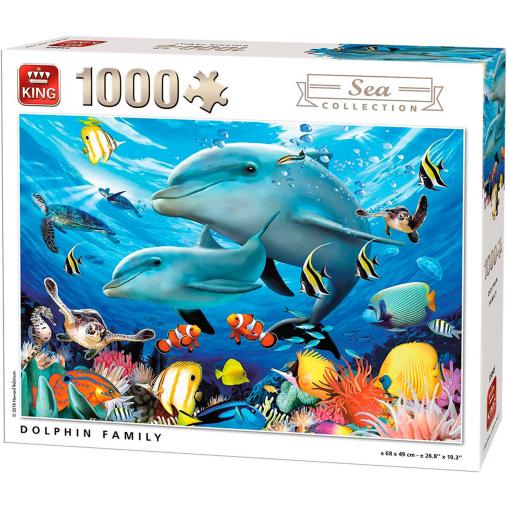 Puzzle King Familia de Delfines de 1000 Piezas