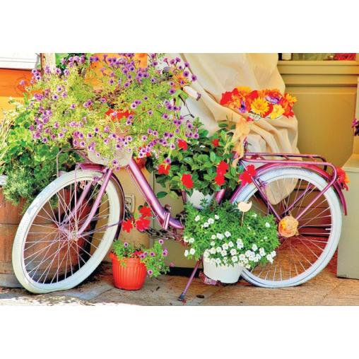 Puzzle Magnolia Bicicleta Con Flores de 1000 Piezas