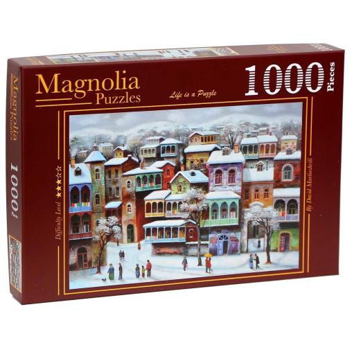 Puzzle Magnolia Nieve en el Old Tbilisi de 1000 Piezas