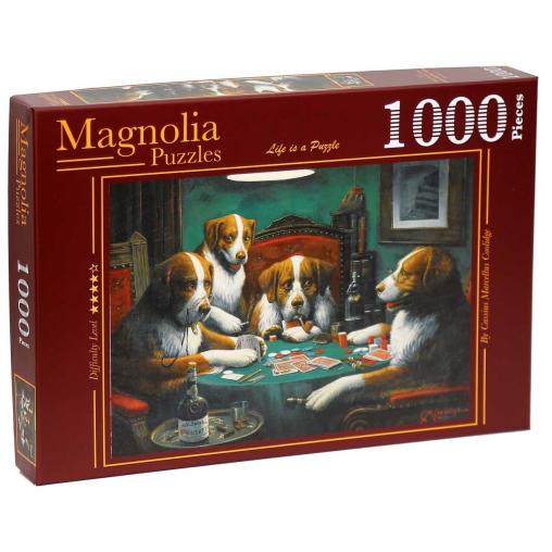 Puzzle Magnolia Perros Jugando al Póquer de 1000 Piezas