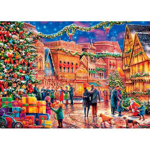 Puzzle MasterPieces Plaza del Pueblo en Navidad de 1000 Pzs