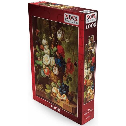 Puzzle Nova Bodegón de Rosas y Tulipanes de 1000 Piezas