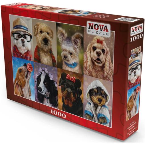 Puzzle Nova Collage de Perros Horizontal de 1000 Piezas