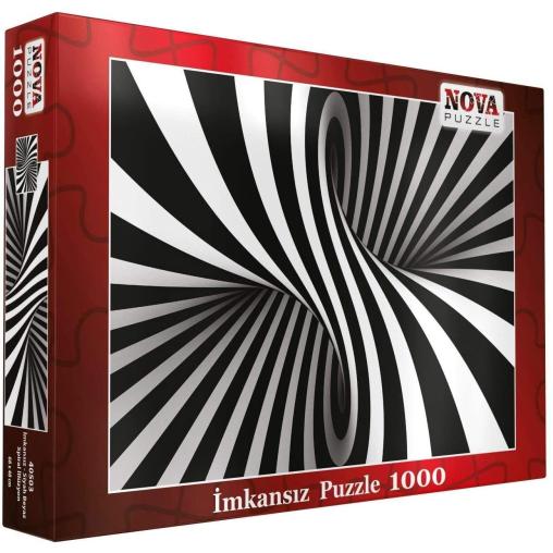 Puzzle Nova Espiral en Blanco y Negro de 1000 Piezas