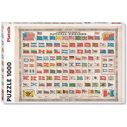 Puzzle Piatnik Banderas Nacionales de 1000 Piezas