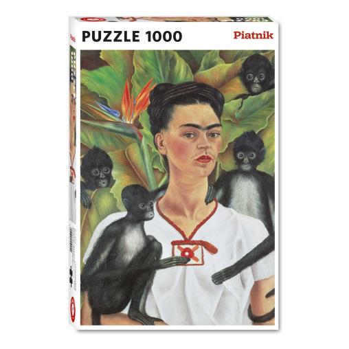 Puzzle Piatnik Frida Kahlo Autorretrato con Monos de 1000 Pieza