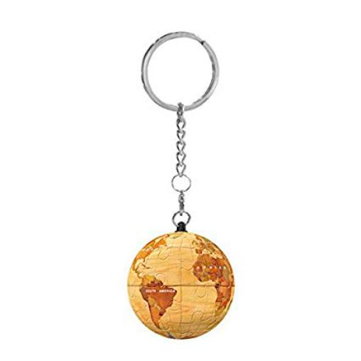 Puzzle Pintoo 3D Llavero Globo Terraqueo Efecto Madera de 24 Pz