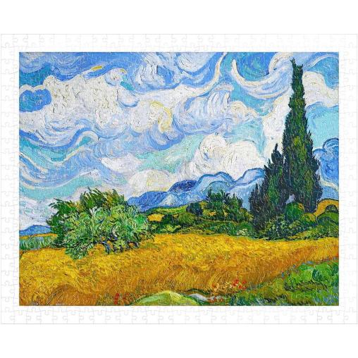 Puzzle Pintoo Campo de Trigo con Cipreses de 500 Piezas