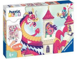 Puzzle-Play Ravensburger Dragón y los Donuts de 2x24 Piezas