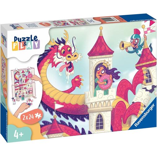 Puzzle-Play Ravensburger Dragón y los Donuts de 2x24 Piezas