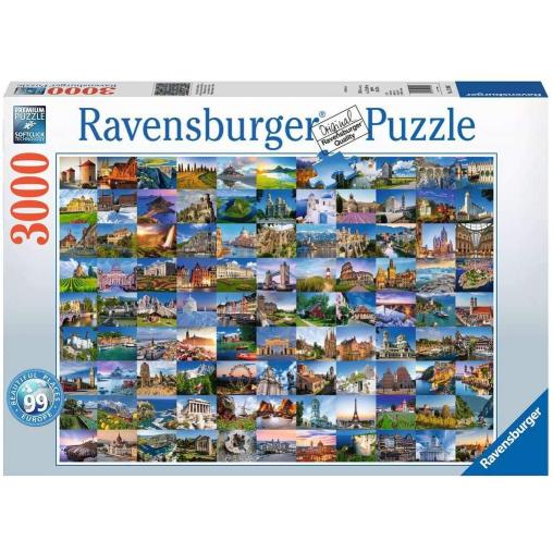 Puzzle Ravensburger 99 Hermosos Lugares en Europa de 3000 Pzs