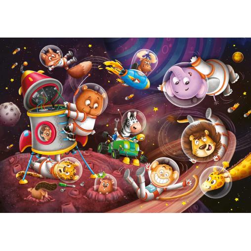 Puzzle Ravensburger Animales en el Espacio de 2x12 Piezas