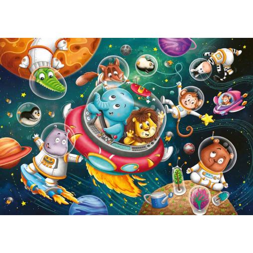 Puzzle Ravensburger Animales en el Espacio de 2x12 Piezas