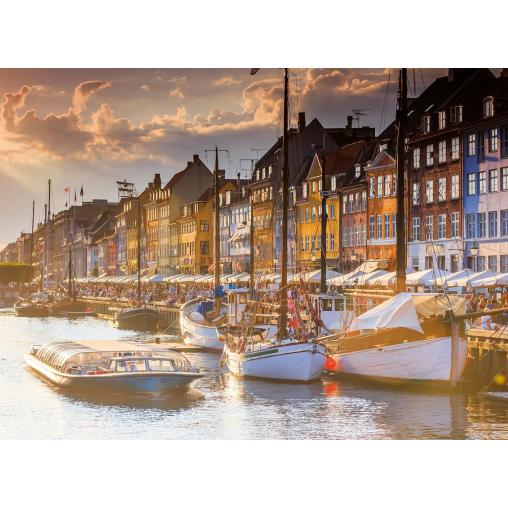 Puzzle Ravensburger Atardecer en Copenhague de 500 Piezas