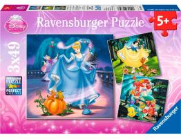 Puzzle Ravensburger Blancanieves, Cenicienta y Sirenita 3x49 P