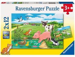 Puzzle Ravensburger Cachorros en el Campo de 2x12 Pzs