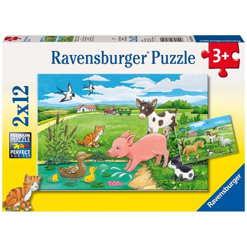 Puzzle Ravensburger Cachorros en el Campo de 2x12 Pzs