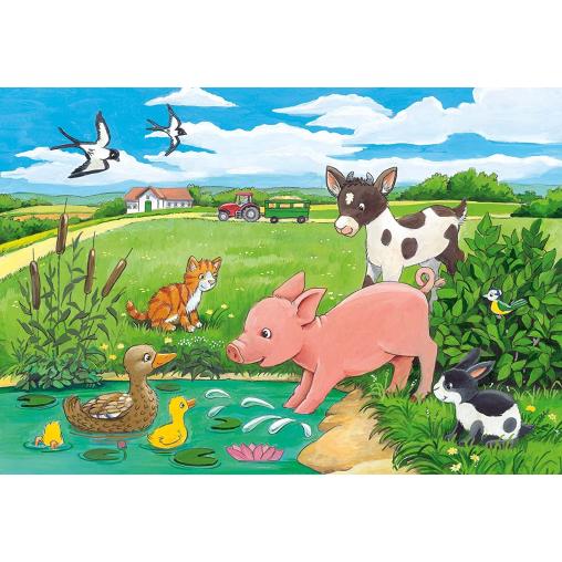 Puzzle Ravensburger Cachorros en el Campo de 2x12 Pzs