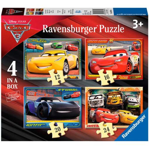 Puzzle Ravensburger Cars 3 Progresivo de 12+16+20+24 Piezas