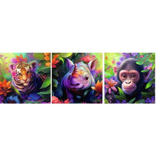 Puzzle Ravensburger Crías de la Selva de 3x49 Piezas