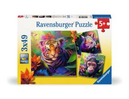 Puzzle Ravensburger Crías de la Selva de 3x49 Piezas