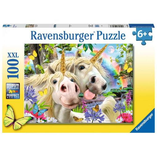 Puzzle Ravensburger Selfie de Unicornios XXL de 100 Piezas