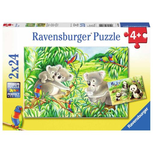 Puzzle Ravensburger Dulces Koalas y Pandas de 2x24 Piezas