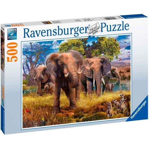 Puzzle Ravensburger Familia de Elefantes 500 Piezas