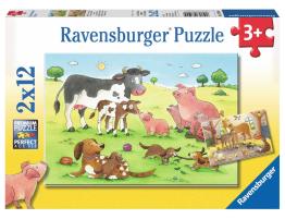 Puzzle Ravensburger Familias Animales de 2x12 Piezas