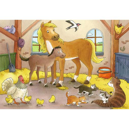 Puzzle Ravensburger Familias Animales de 2x12 Piezas