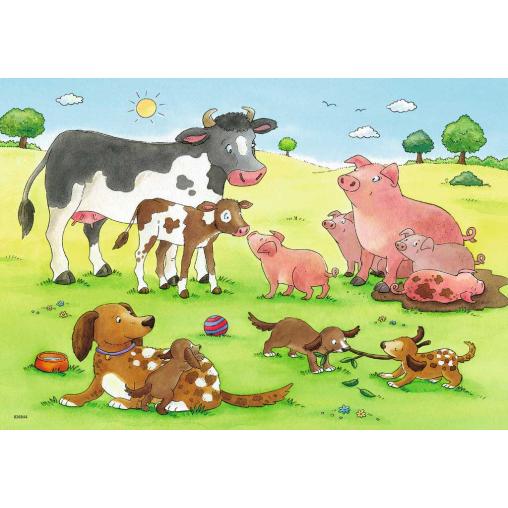 Puzzle Ravensburger Familias Animales de 2x12 Piezas