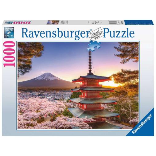 Puzzle Ravensburger Flores de Cerezo del Monte Fuji de 1000 Pie