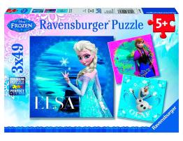 Puzzle Ravensburger Frozen Elsa, Anna y Olaf 3x49 Pie