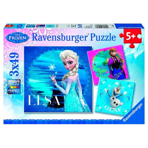 Puzzle Ravensburger Frozen Elsa, Anna y Olaf 3x49 Pie