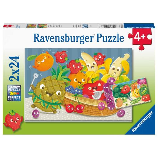 Puzzle Ravensburger Frutas y Verduras Alegres de 2x24 Piezas