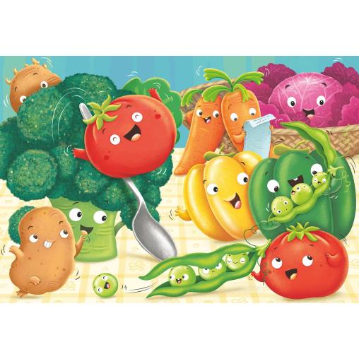 Puzzle Ravensburger Frutas y Verduras Alegres de 2x24 Piezas