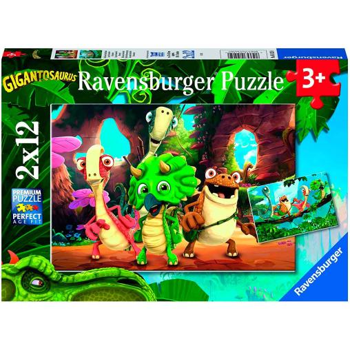 Puzzle Ravensburger Gigantosaurus de 2x12 Piezas