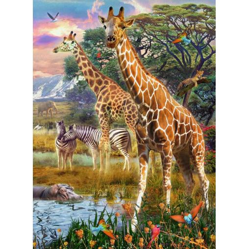 Puzzle Ravensburger Jirafas en África XXL de 150 Piezas