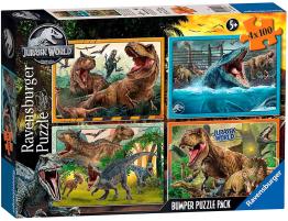 Puzzle Ravensburger Jurassic World de 4 x 100 Piezas