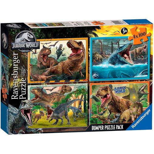 Puzzle Ravensburger Jurassic World de 4 x 100 Piezas