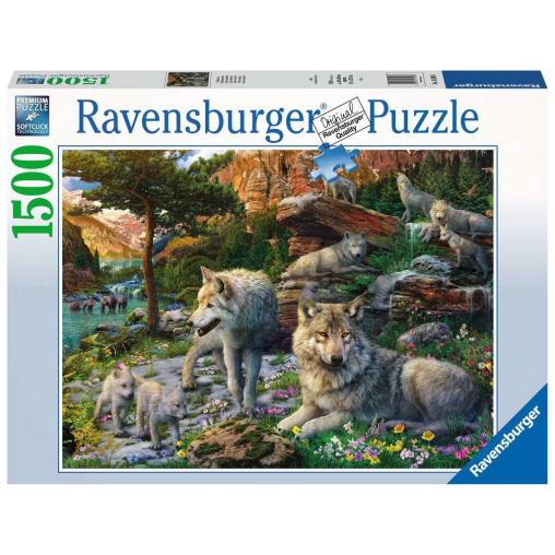 Puzzle Ravensburger Lobos en Primavera de 1500 Piezas