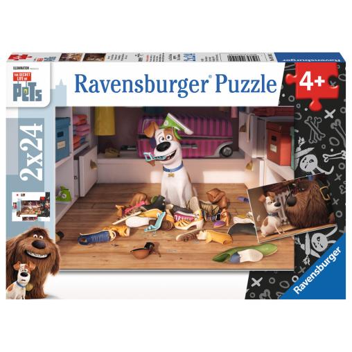 Puzzle Ravensburger Pets, Enfin Seul 2 x 24 pièces